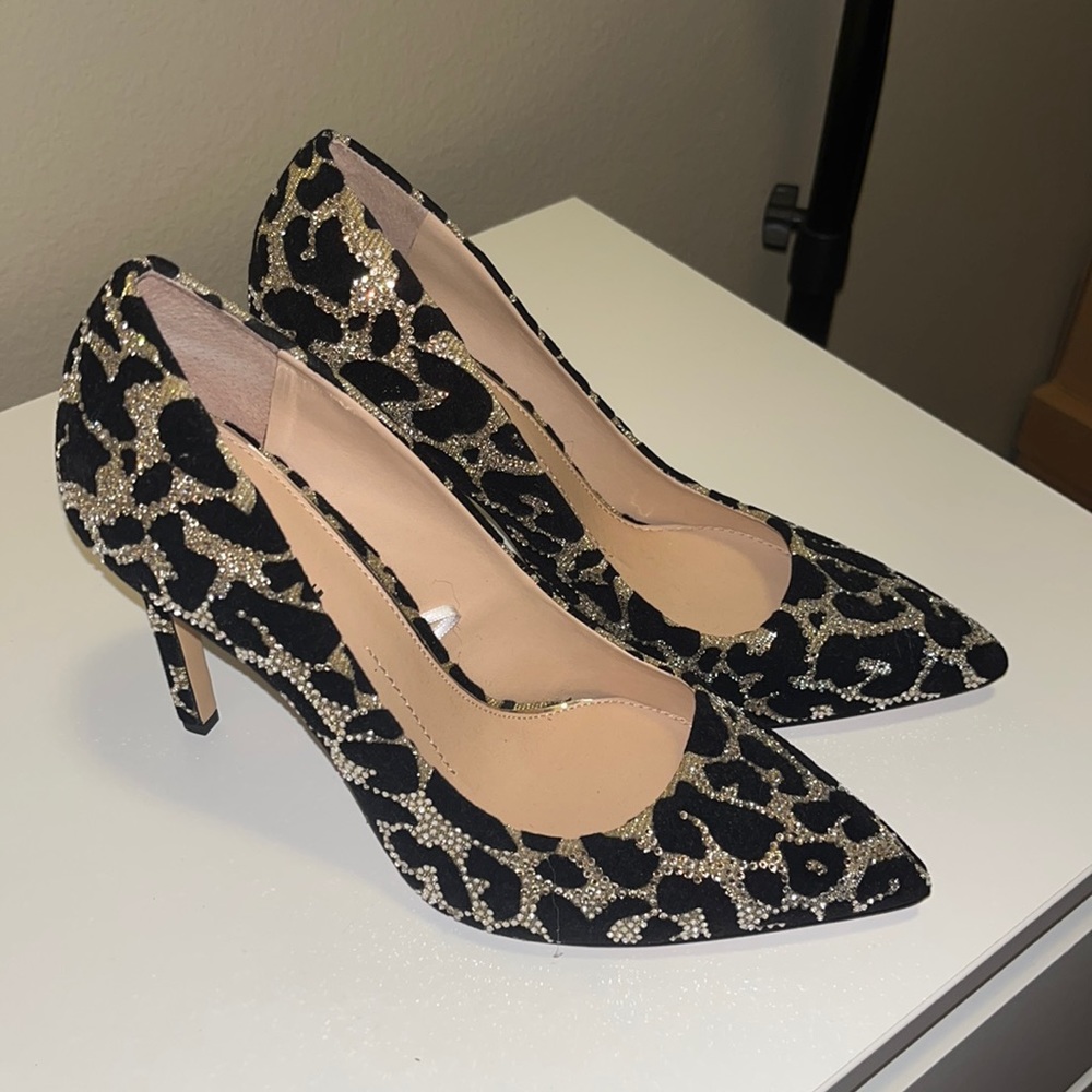 Sparkly Leopard Print Heels